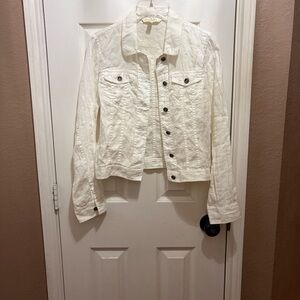 Eileen Fisher Cream Linen Jacket